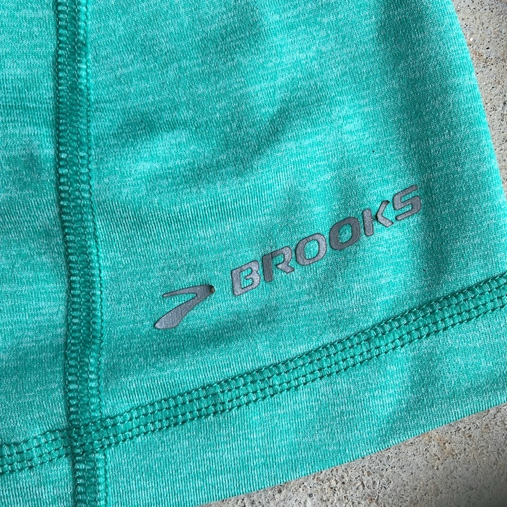 Brooks- Run Happy- Pullover Hoodie Heather Green- Small - Picture 2 of 8